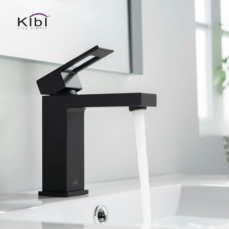 Kibi Cubic Single Handle Bathroom Vanity Sink Faucet KBF1002MB